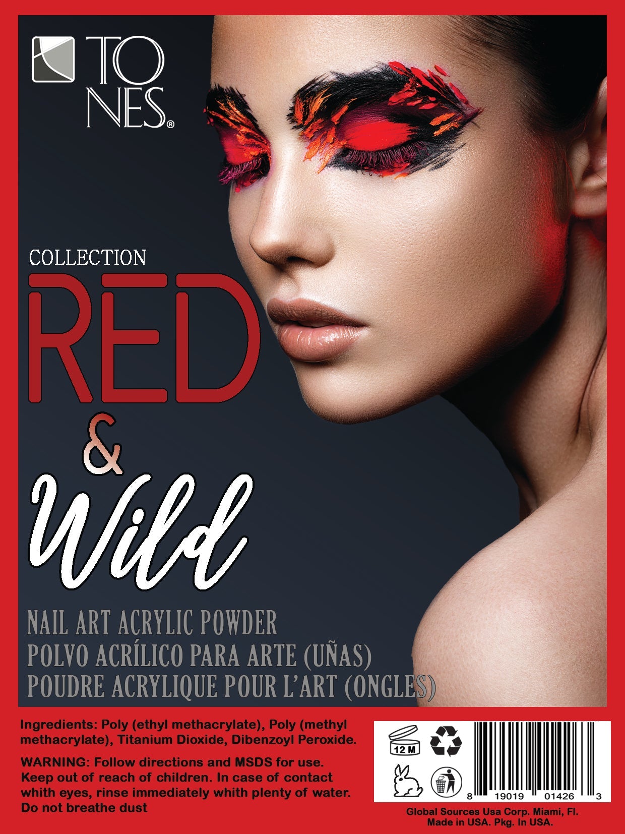 Acrylic Art Powder - 3D Collection: Red & Wild (12 x 0.25 oz) - Tones