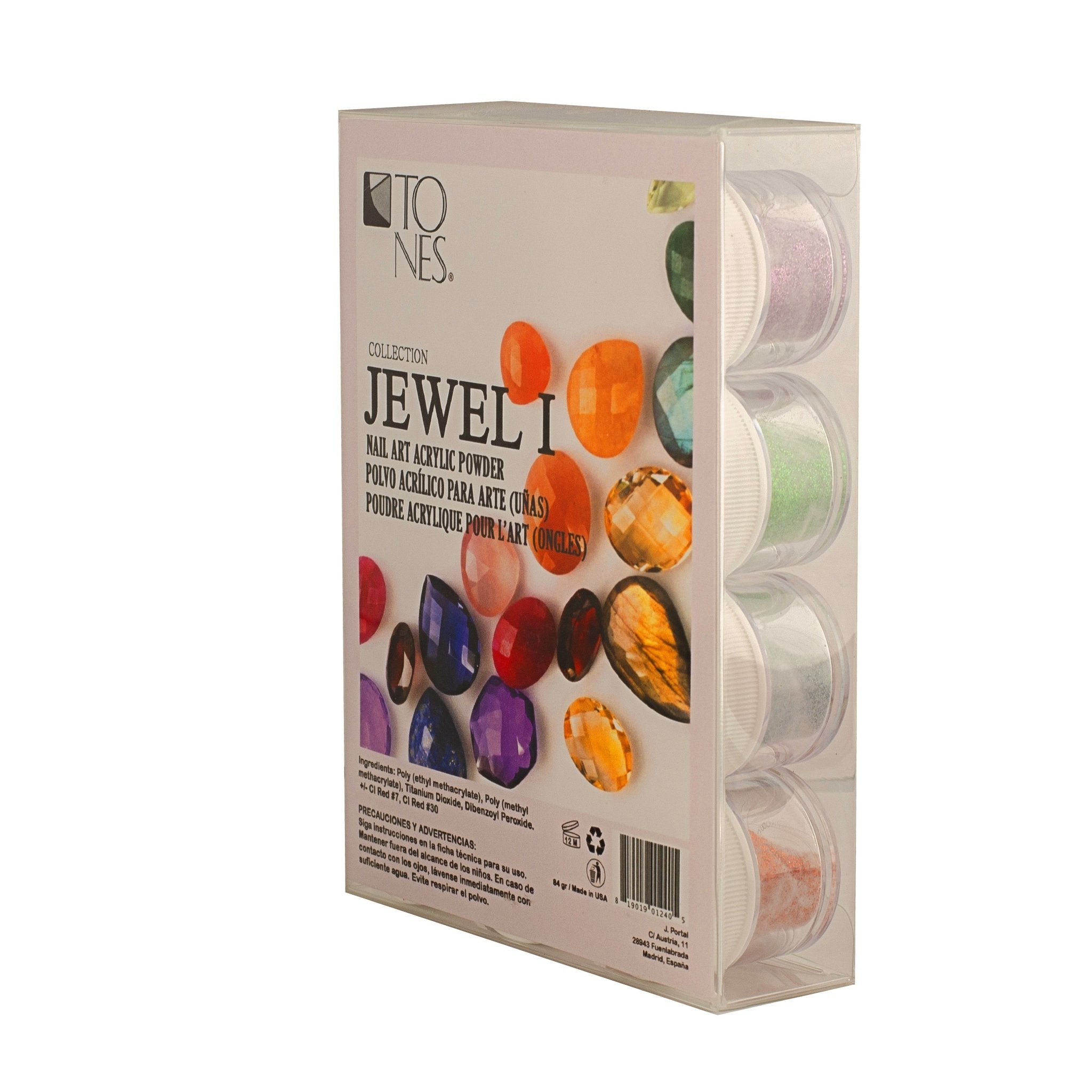 Acrylic Art Powder - Encapsulated Collection: Jewel I (12 x 0.25 oz) - Tones