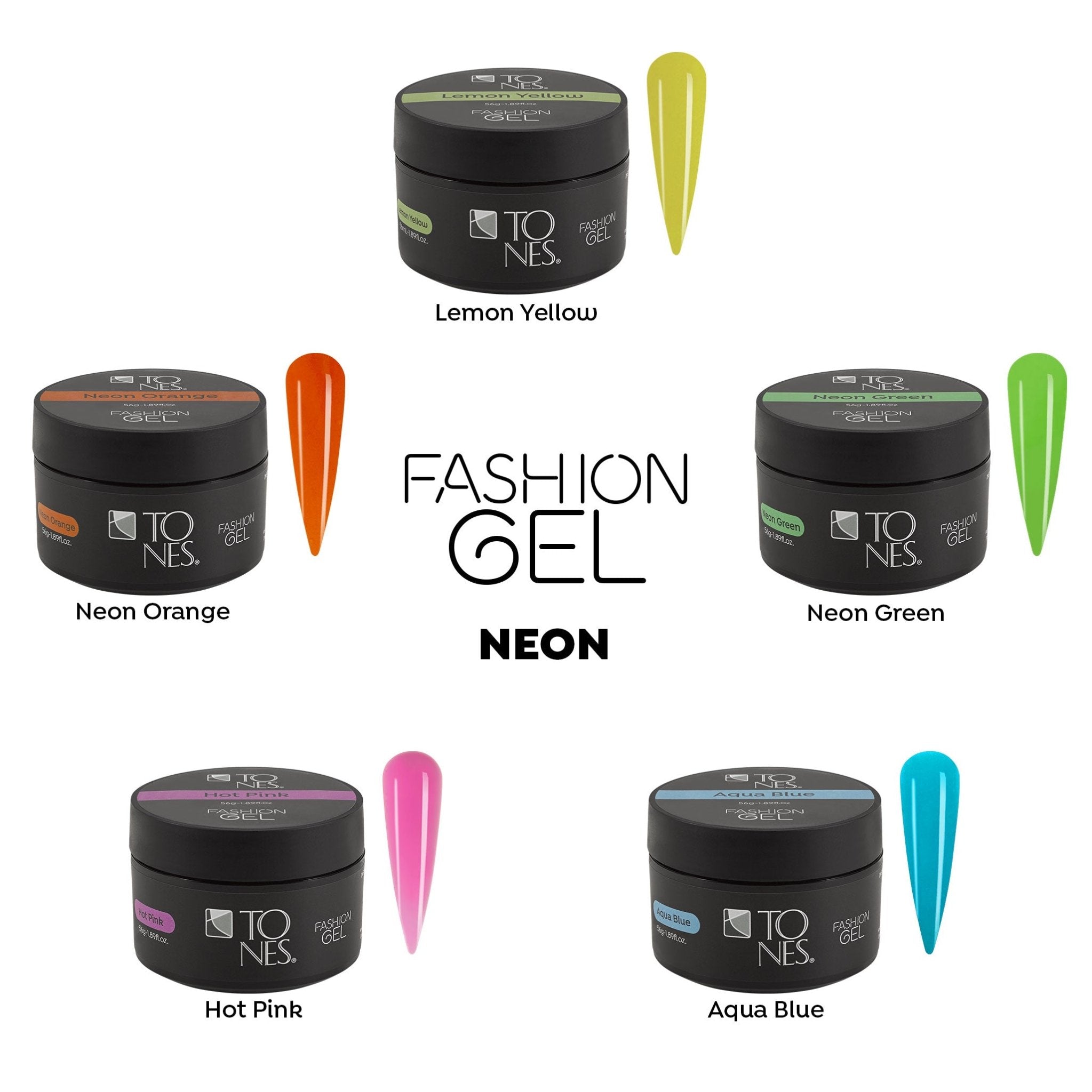 Fashion Gel - Neon Collection 5 x 56g. - Tones