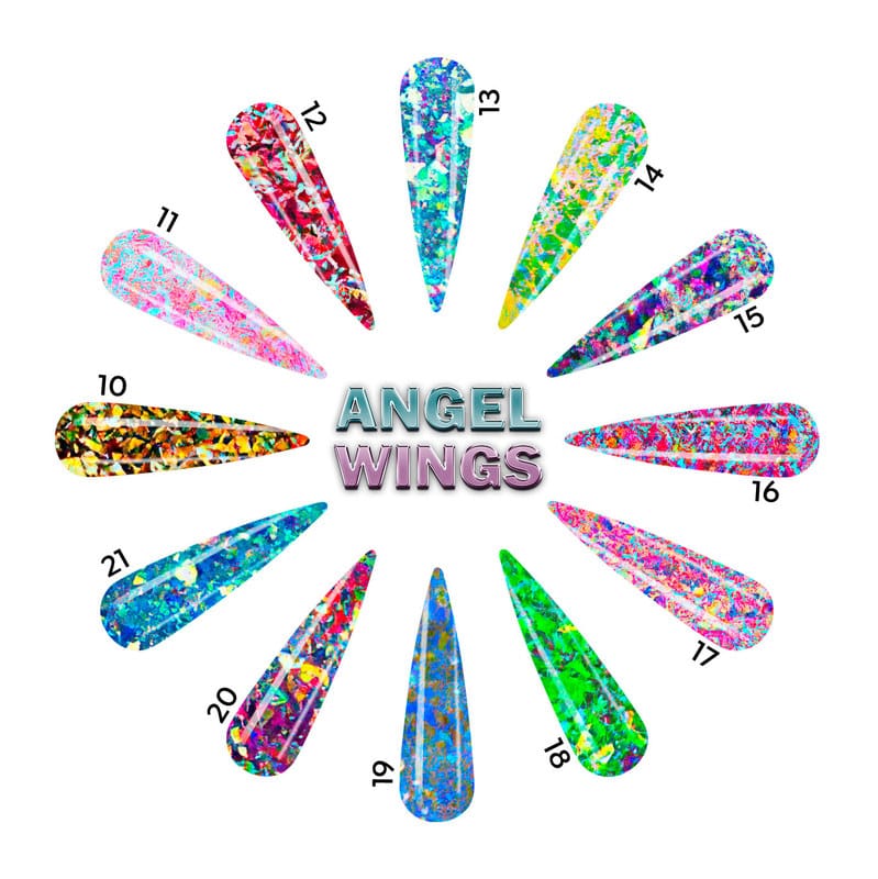 Acrylic Art Powder - Encapsulated Individual: Angel Wings (0.5 oz) — Detail View | Tones Professional Nail Products