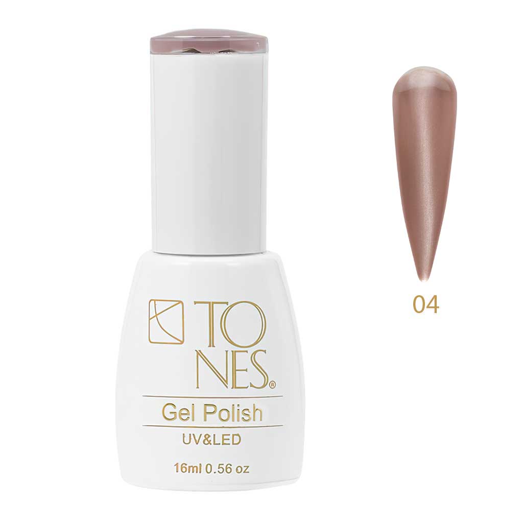 Tones Cat Eye Gel Polish #04 - Bare Cashmere | Beige | UV/LED | 0.56 fl oz | HEMA-Free UV/LED Soak-Off Gel Polish | Tones Pro