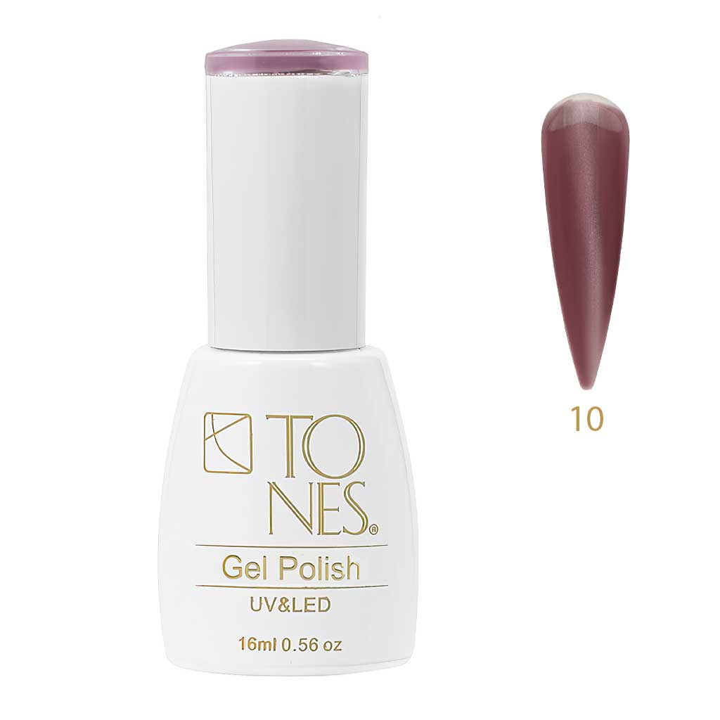 Tones Cat Eye Gel Polish #10 - Mauve Cashmere | Mauve | UV/LED | 0.56 fl oz | HEMA-Free UV/LED Soak-Off Gel Polish | Tones Pr
