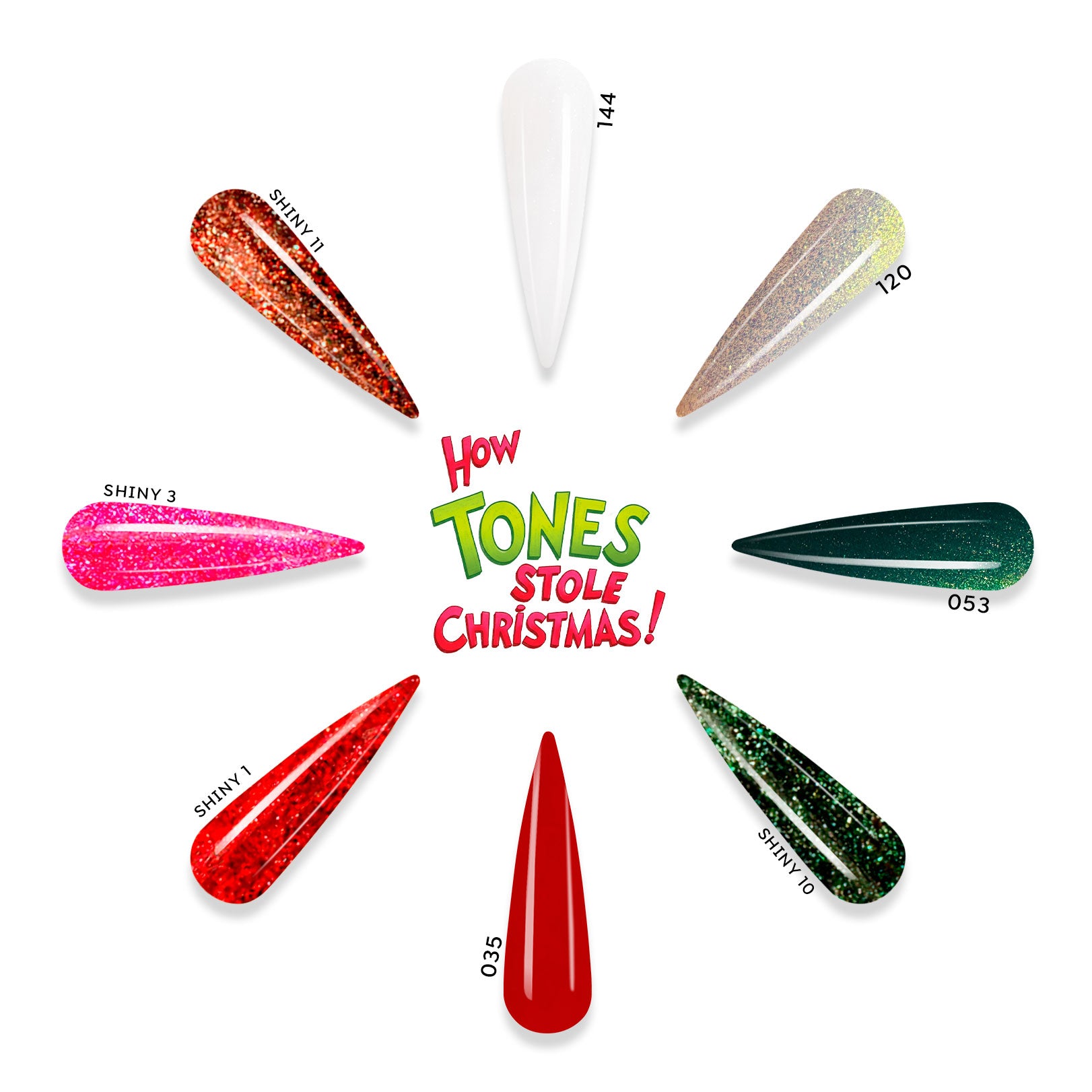 Gel Polish Kit - "How Tones Stole Christmas" (8 x 0.56 fl oz) — HEMA-Free UV/LED Soak-Off Gel Polish | Tones