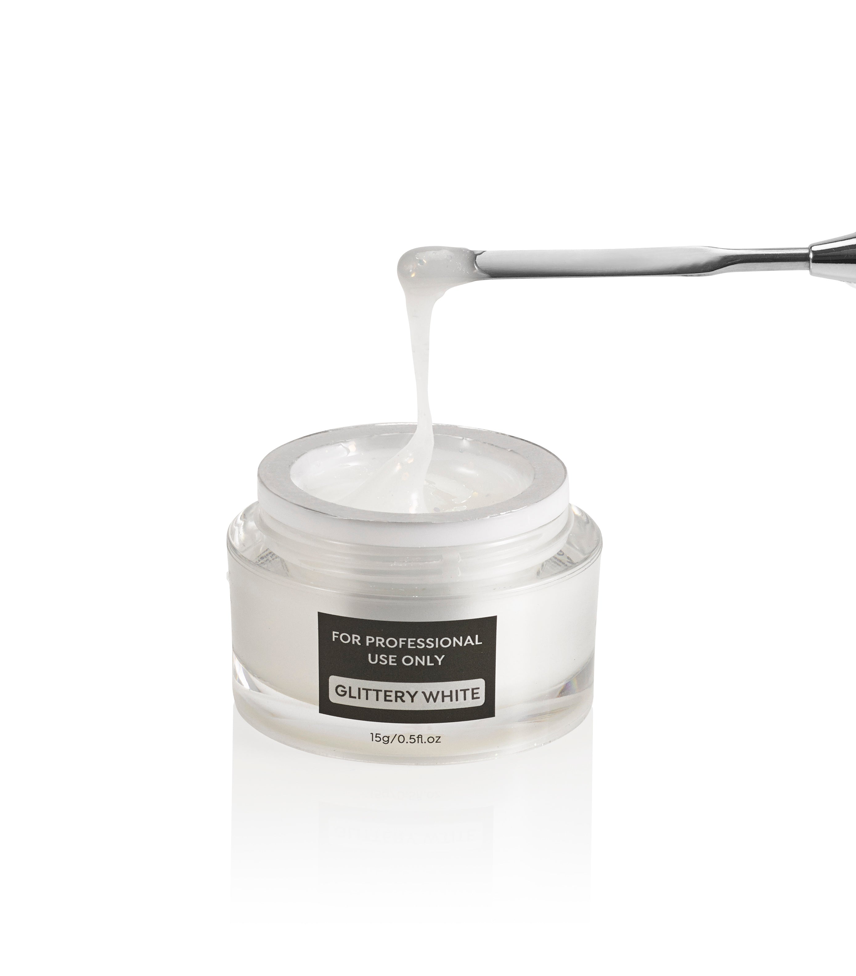 Pro Builder Gel: Glittery White - 0.5 fl oz / 15 mL — HEMA-Free TPO-Free Professional Builder Gel | Tones