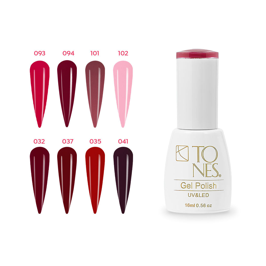 Tones Gel Polish Kit - Love Blooms (8 x 0.56 fl oz) | HEMA-Free UV/LED Soak-Off Gel Polish | Tones Professional Nail Products