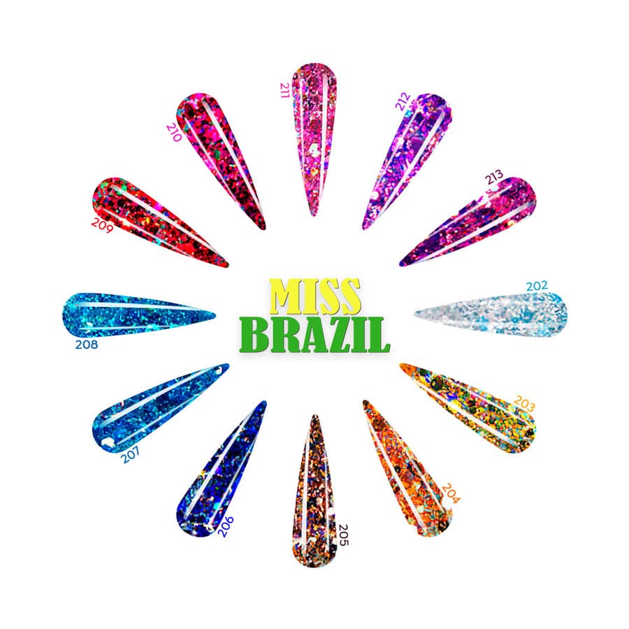 Acrylic Art Powder - Encapsulated Individual: Miss Brazil (0.5 oz) — Detail View | Tones Professional Nail Products