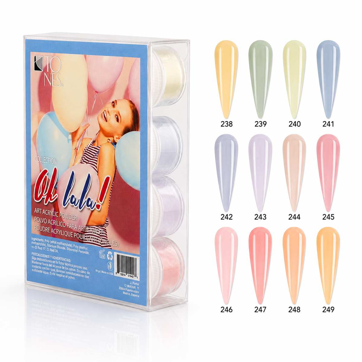 Acrylic Art Powder - 3D Collection: Oh Lala (12 x 0.25 oz) | Tones