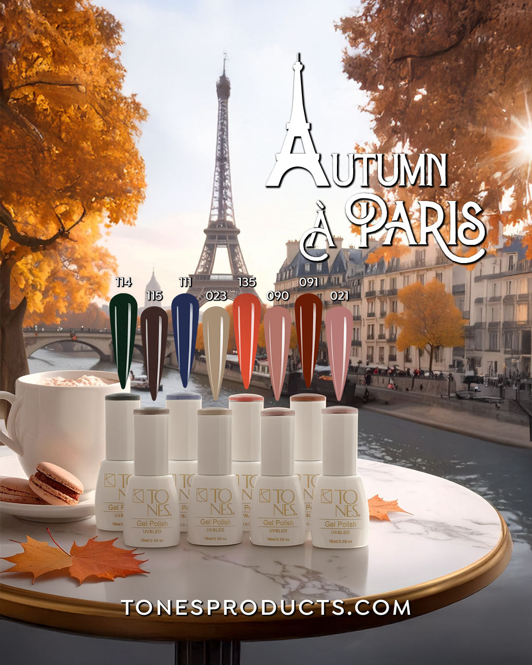 Gel Polish Kit - "Autumn à Paris" (8 x 0.56 fl oz) — Professional Nail Product Detail | Tones