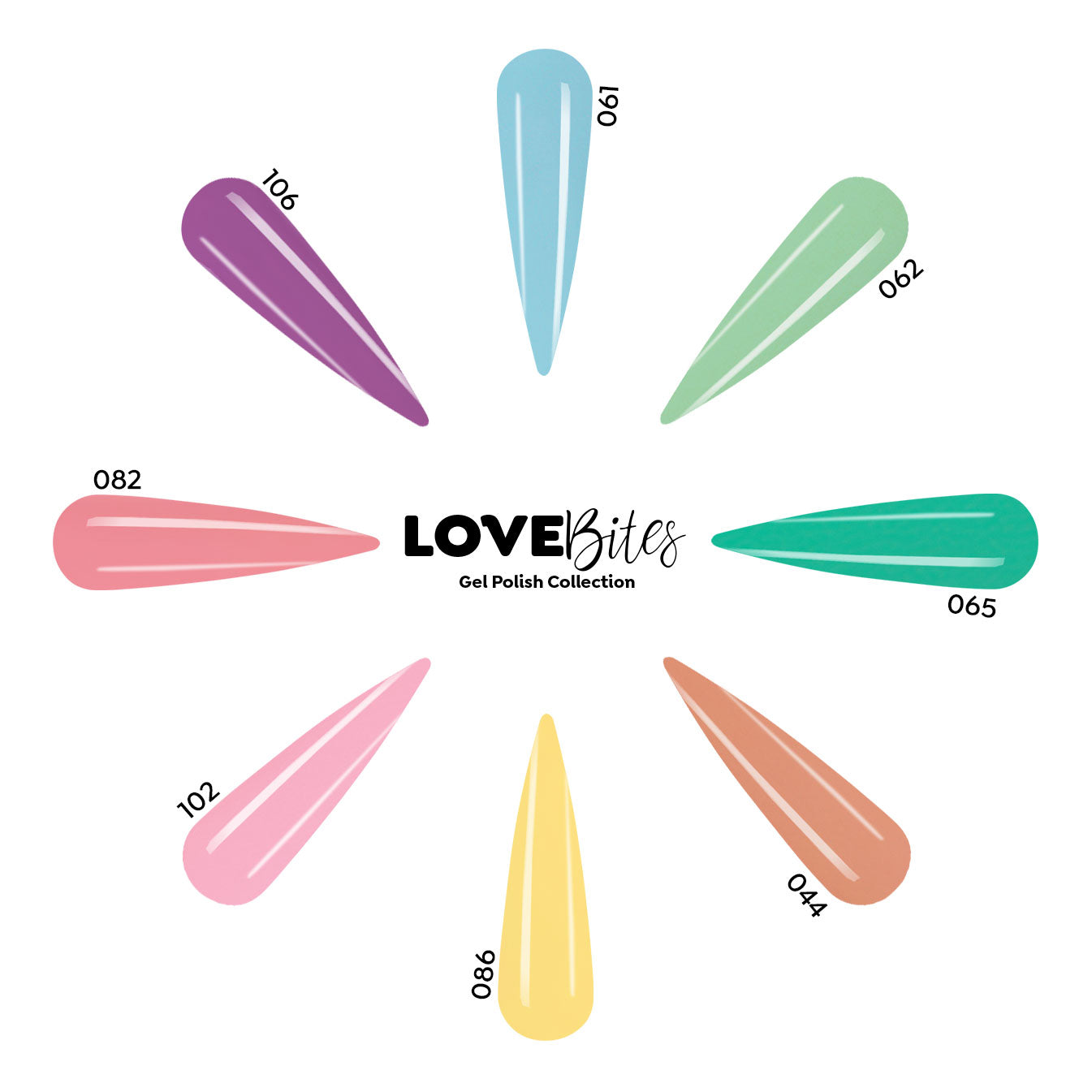 Gel Polish Kit - "Love Bites" (8 x 0.56 fl oz) — HEMA-Free UV/LED Soak-Off Gel Polish | Tones