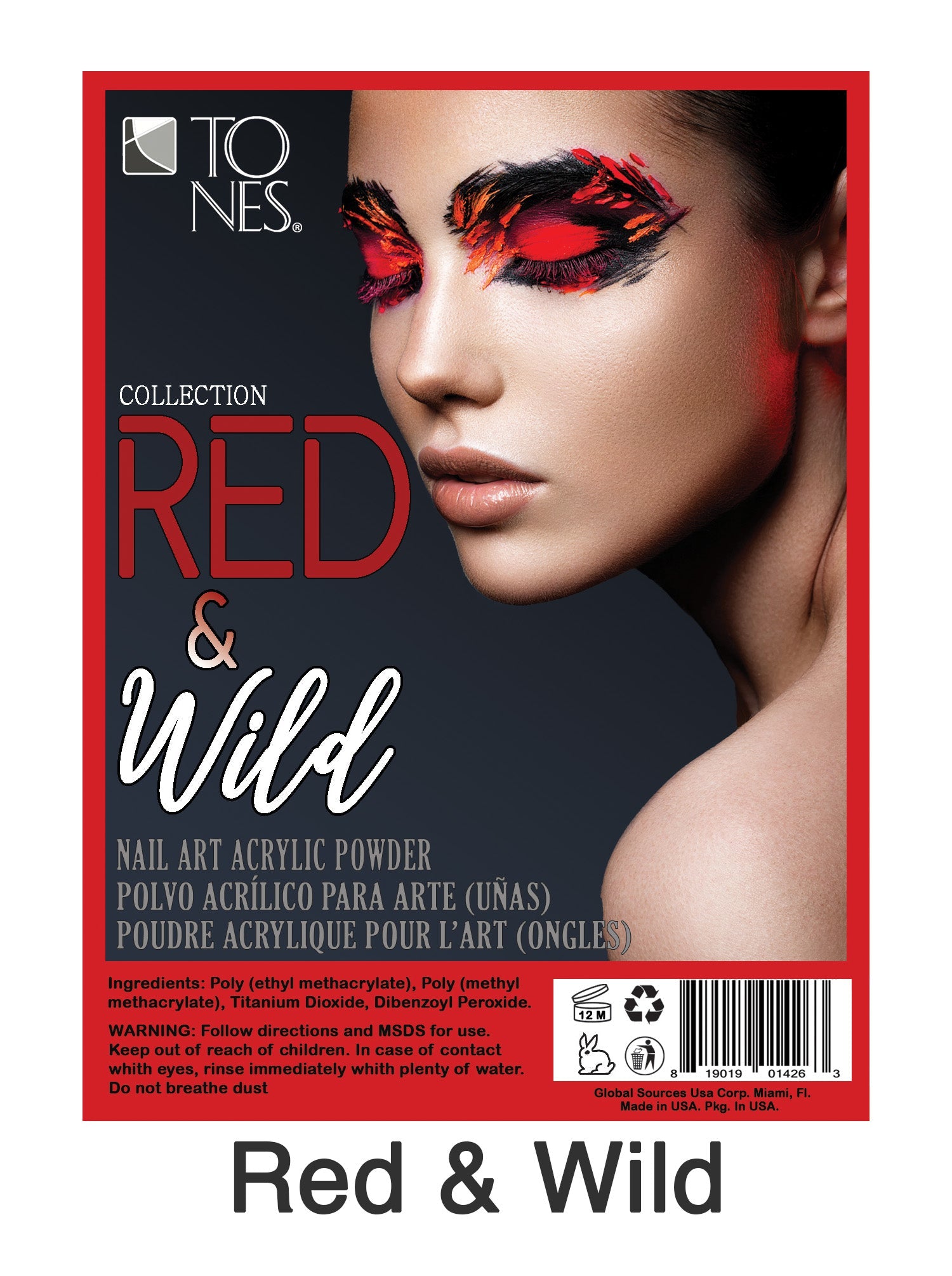 Acrylic Art Powder - 3D Individual: Red & Wild (0.5 oz) — Tones Professional