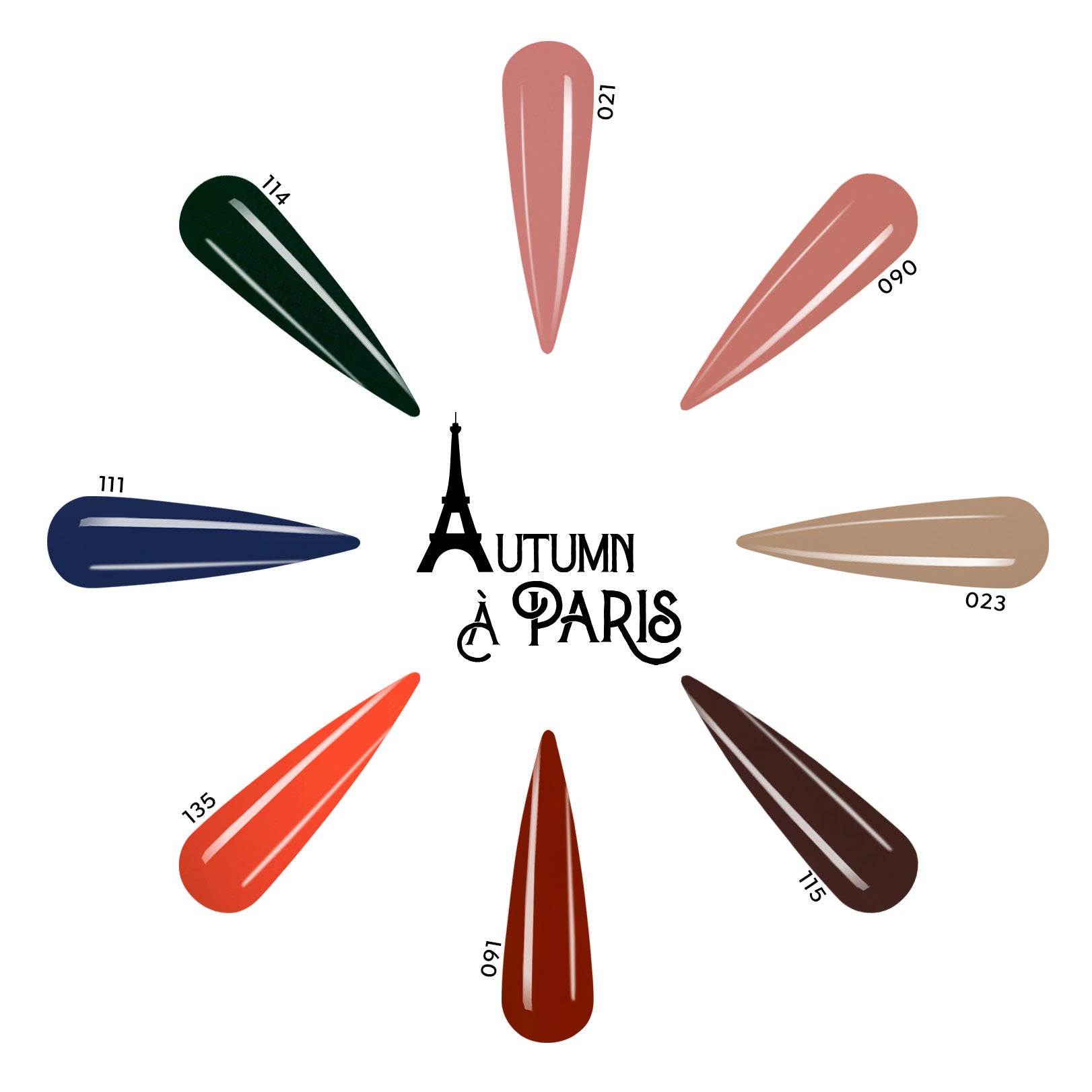 Gel Polish Kit - "Autumn à Paris" (8 x 0.56 fl oz) — HEMA-Free UV/LED Soak-Off Gel Polish | Tones