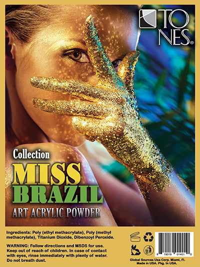 Acrylic Art Powder - Encapsulated Collection: Miss Brazil (12 x 0.25 oz)