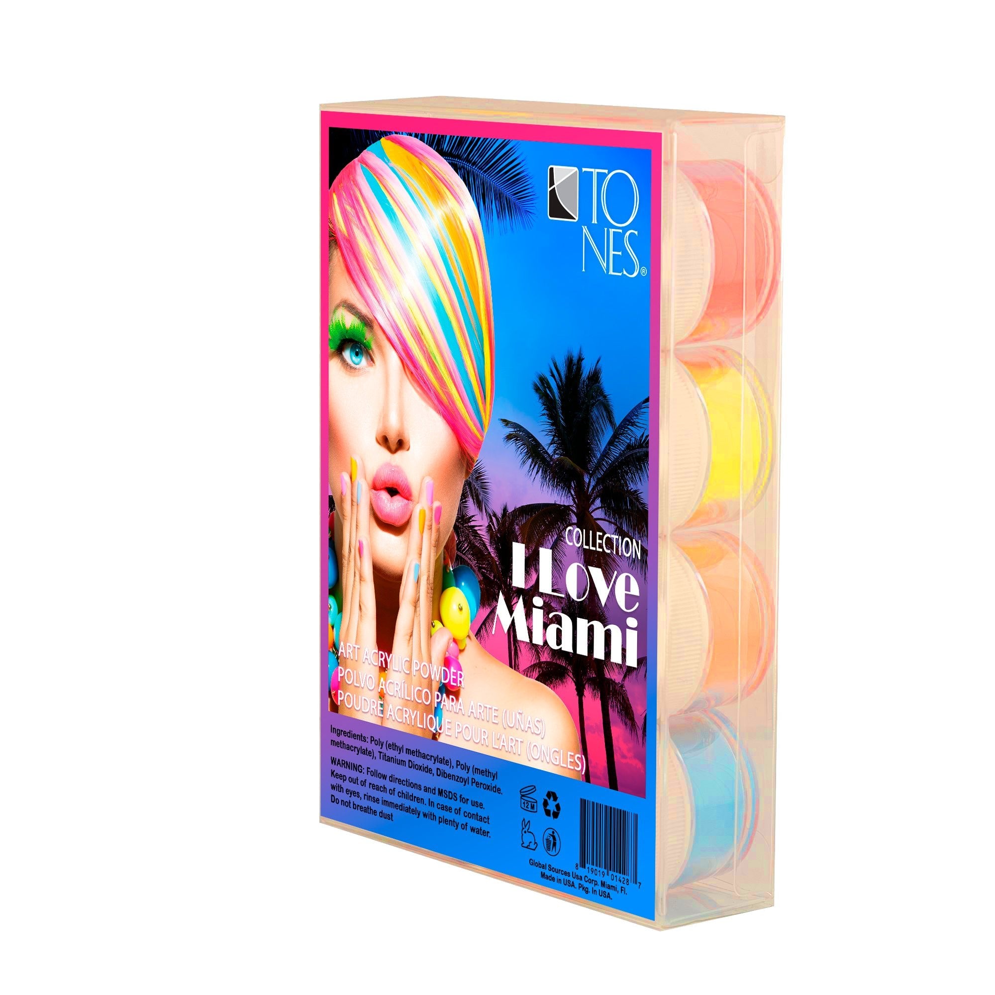 Acrylic Art Powder - 3D Collection: I Love Miami (12 x 0.25 oz) - Tones