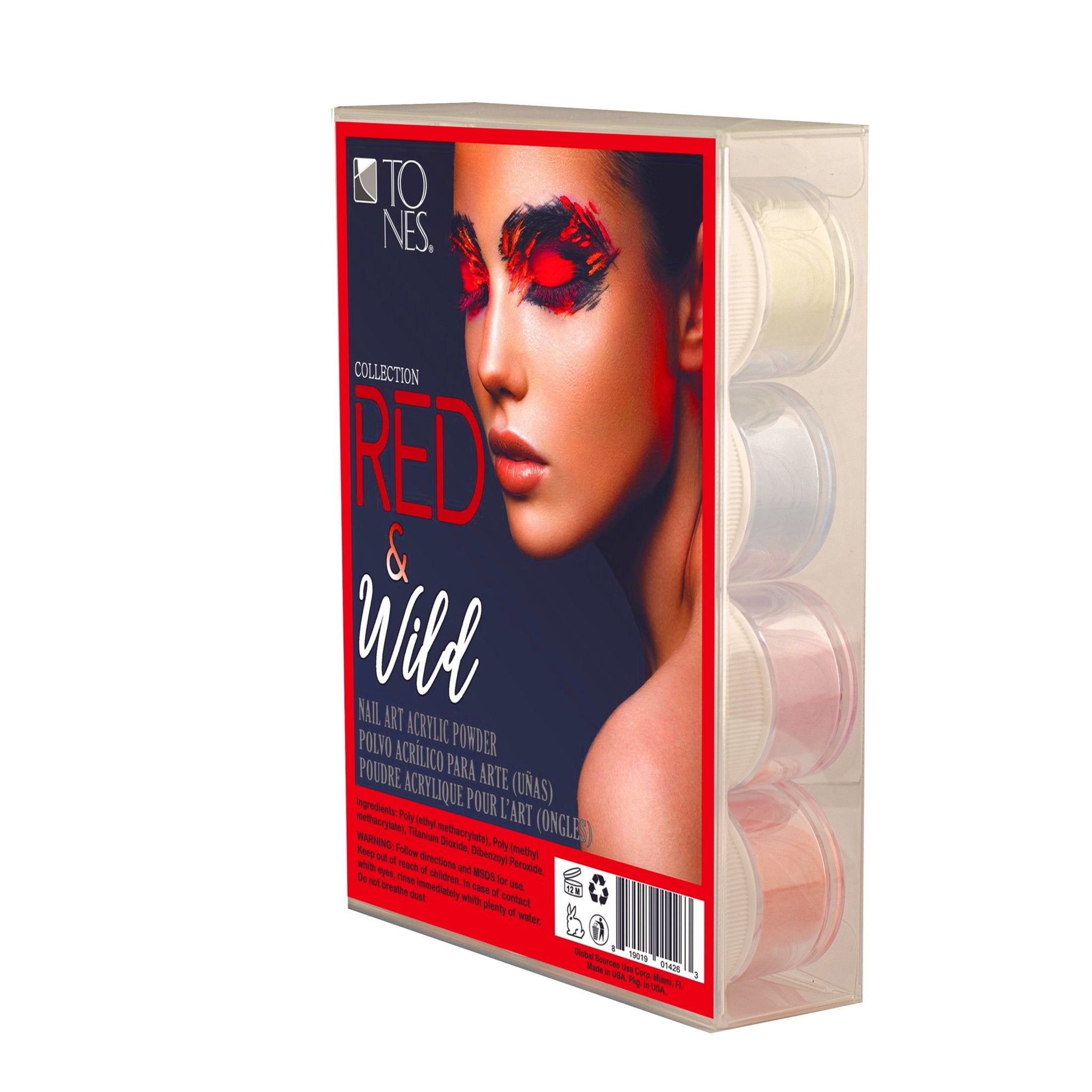 Acrylic Art Powder - 3D Collection: Red & Wild (12 x 0.25 oz) - Tones