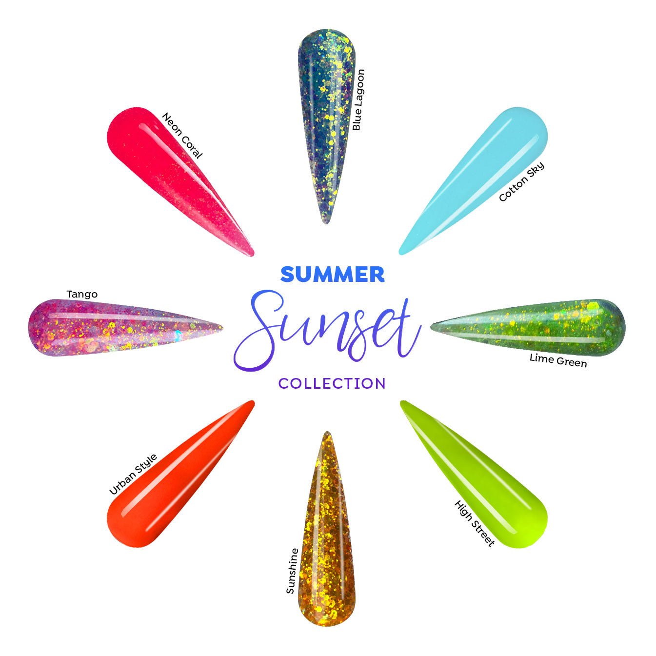 Summer Sunset Acrylic Collection (8 x 1.5 oz) - Tones